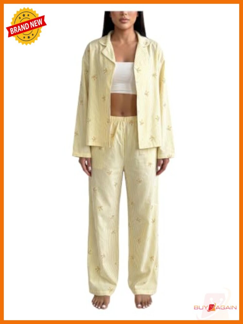 Striped Pajama Set Long Sleeve Top Pants Soft Lounge 2 Piece